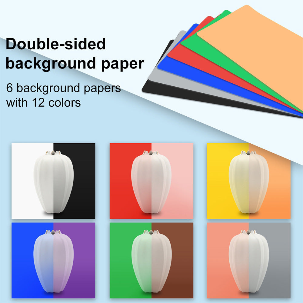 Foldable Photography LED Light Box with 6Pcs Background Cloths Portable Light Adjustable Photography Props