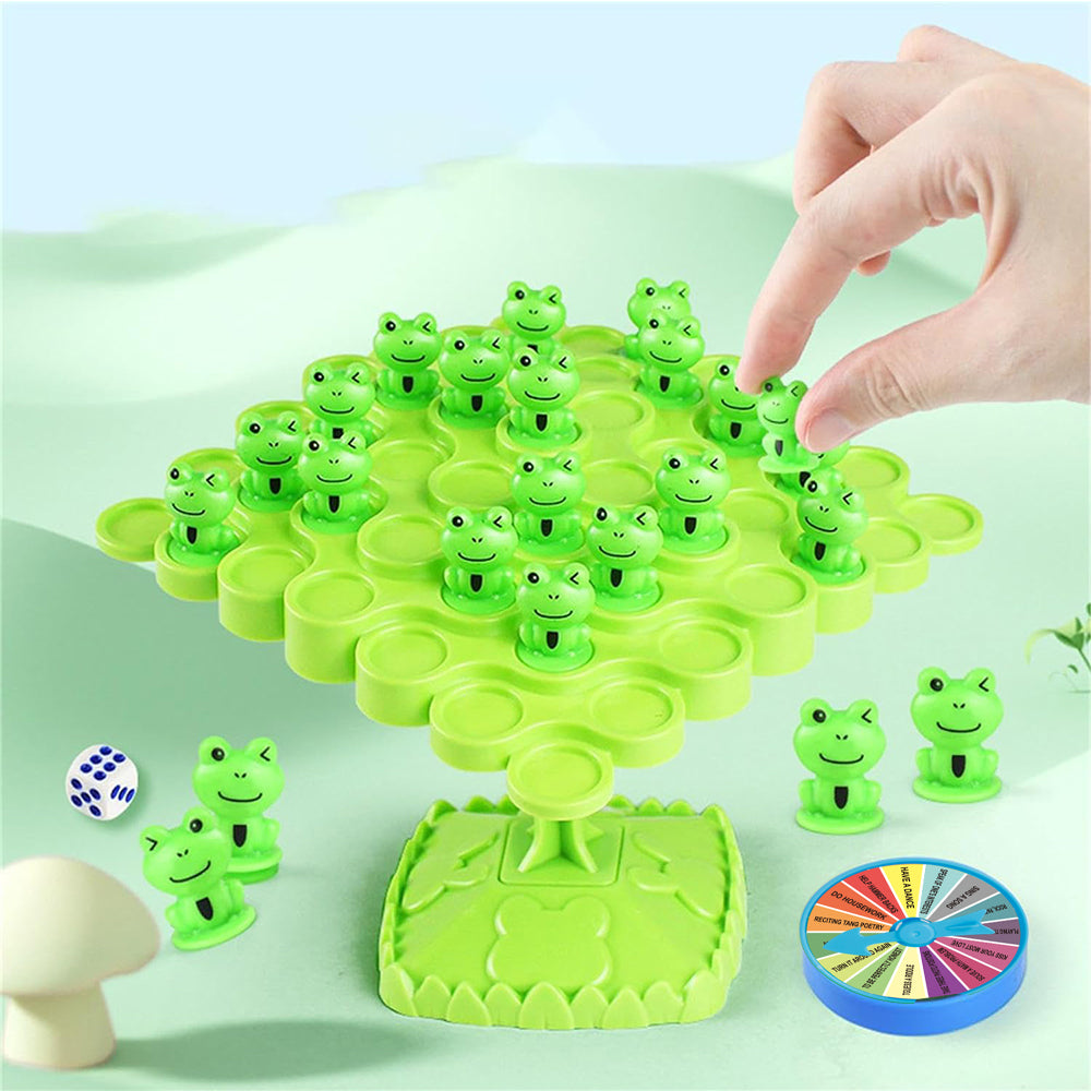 Two-Player Frog Balance Game Toy Set Parent-Child Interactive Family Tabletop Puzzle Game Green