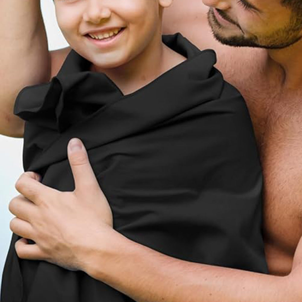 3Pcs Set Microfiber Beach Towels Quick-Dry Beach Swimming Towel for Travel Fitness Outdoor Activities Black