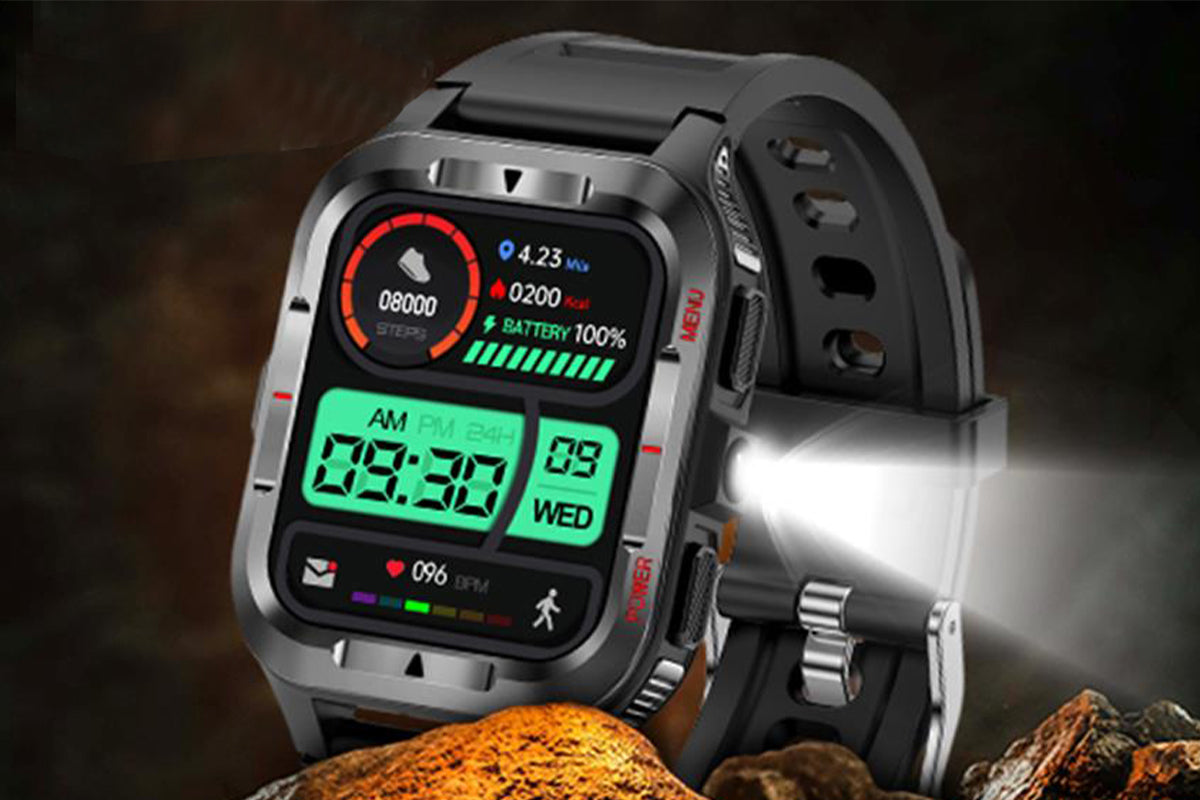 Smart Watches for Men Fitness Tracker with Call Function 100+ Sport Modes Flashlight-Black