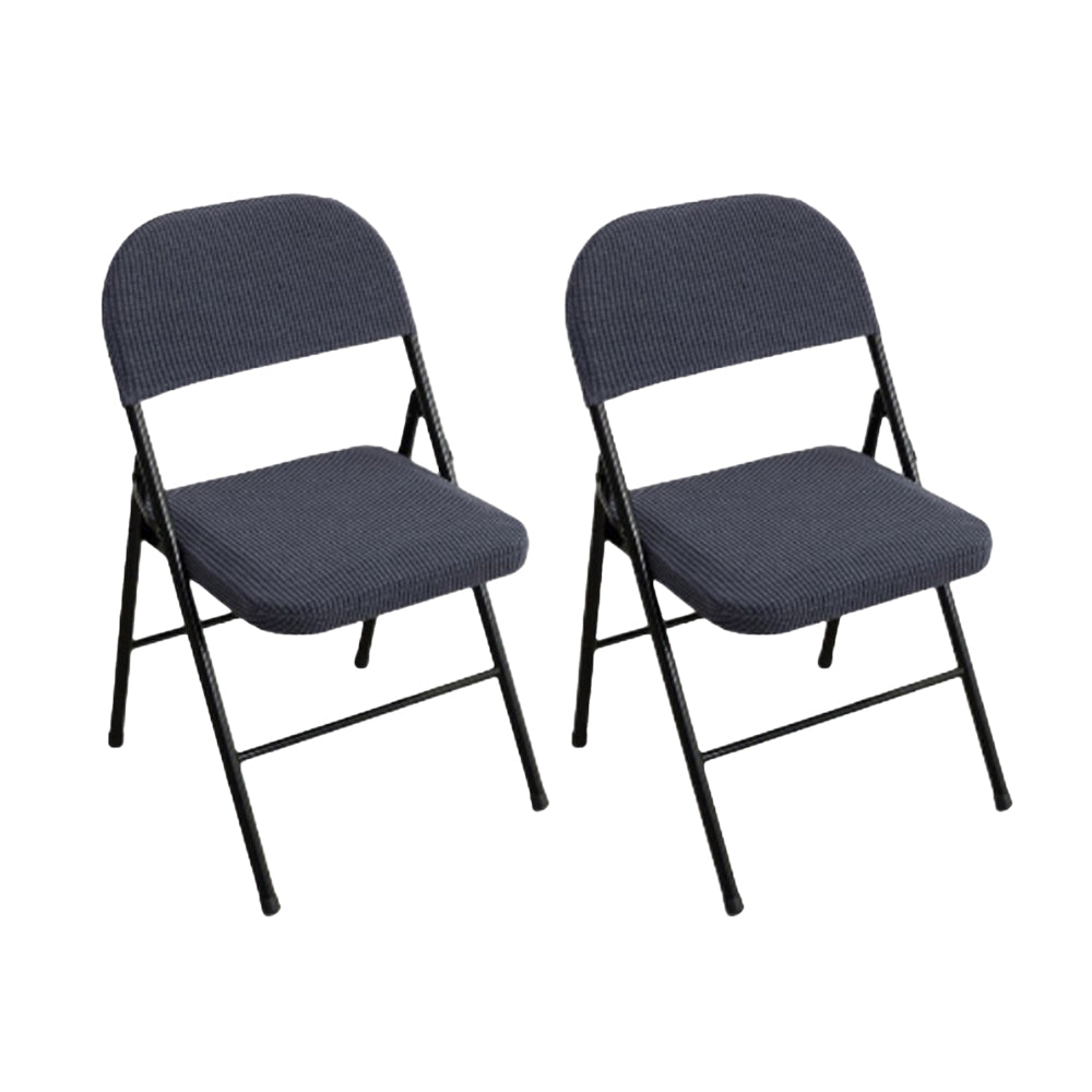 2Pcs Folding Chair Two Pieces Split Cover Anti-dust Chari Cover-Grey