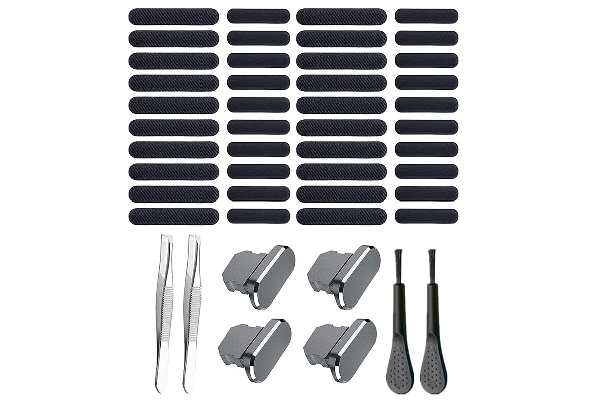 2pcs Phone Speaker Dustproof Stickers Protector Kit for iPhone-Grey