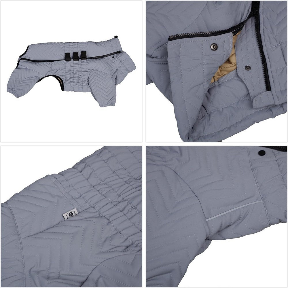 Warm Dog Vest Reflective Coat Windproof Winter Jacket for Pet Dogs Gray