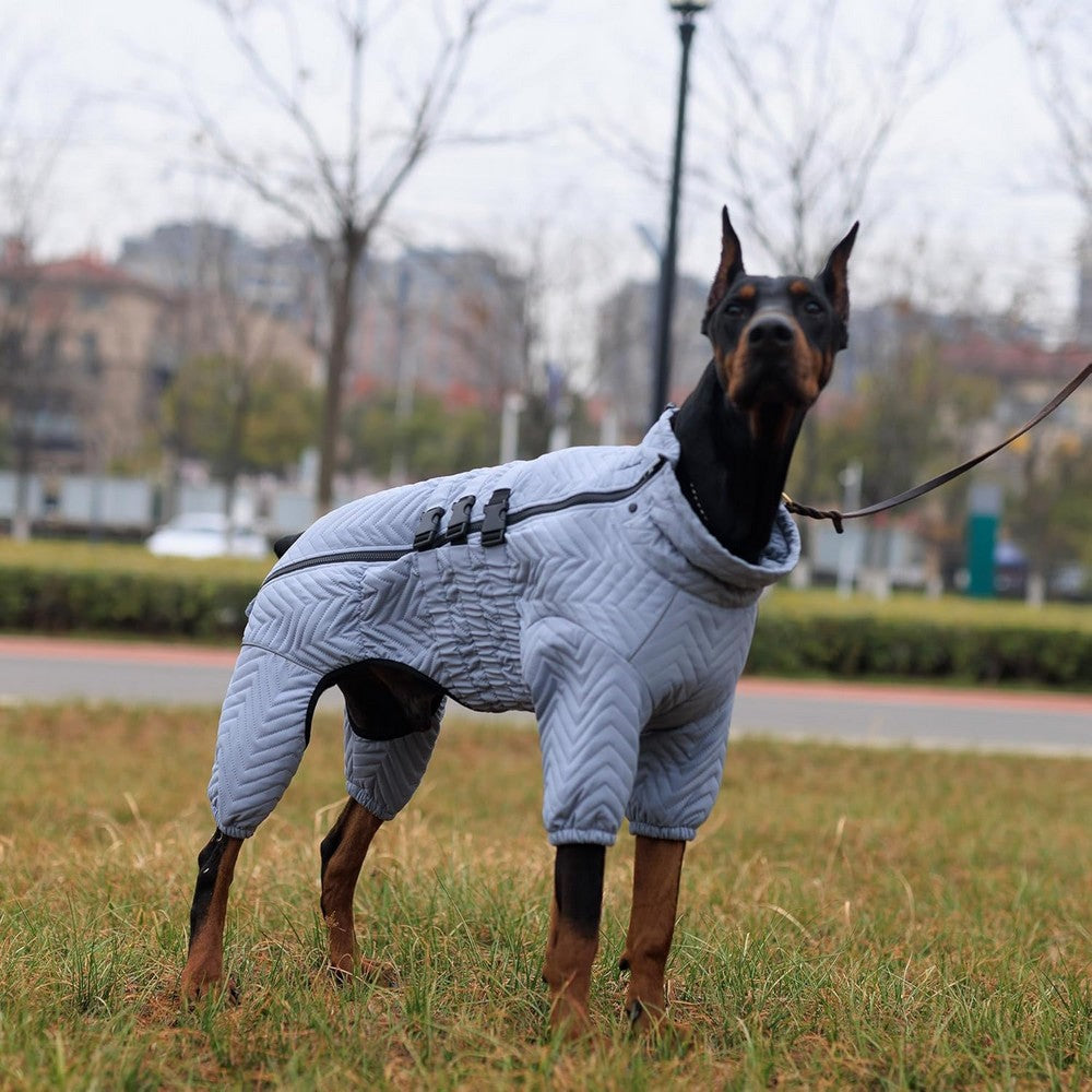 Warm Dog Vest Reflective Coat Windproof Winter Jacket for Pet Dogs Gray