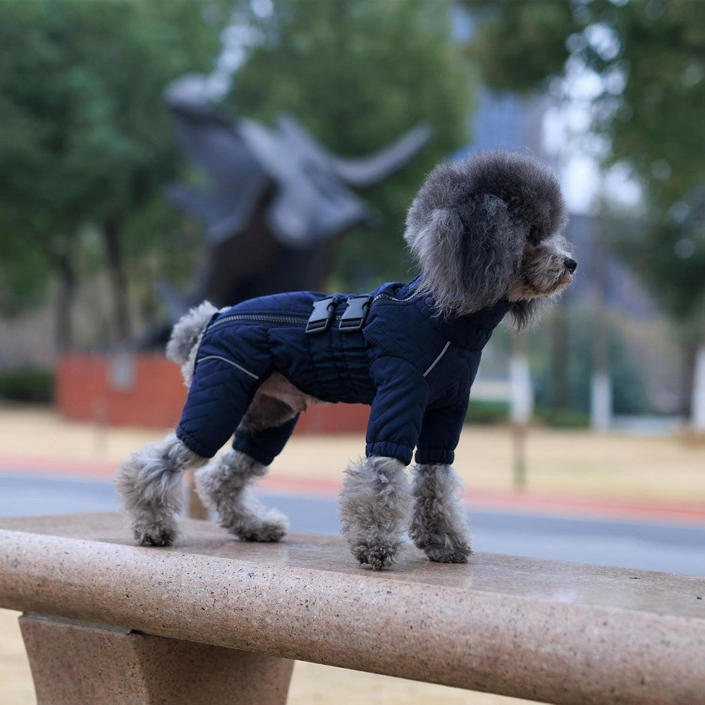 Warm Dog Vest Reflective Coat Windproof Winter Jacket for Pet Dogs  Navy