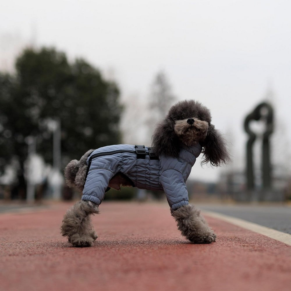 Warm Dog Vest Reflective Coat Windproof Winter Jacket for Pet Dogs Gray