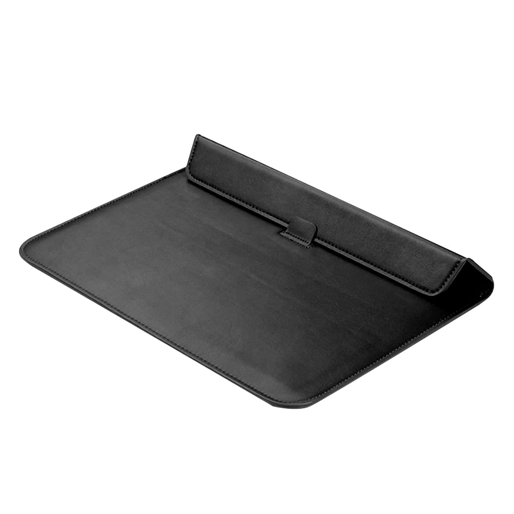 For Macbook PU Leather Macbook Case Wear Resistant Sleeve Cover with Stand Black