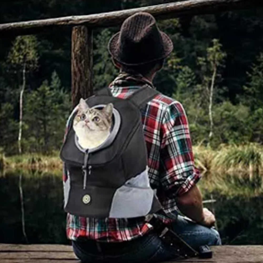 Mesh Pet Carrier Small Dog Cat Backpack for Travel Hiking Camping Black