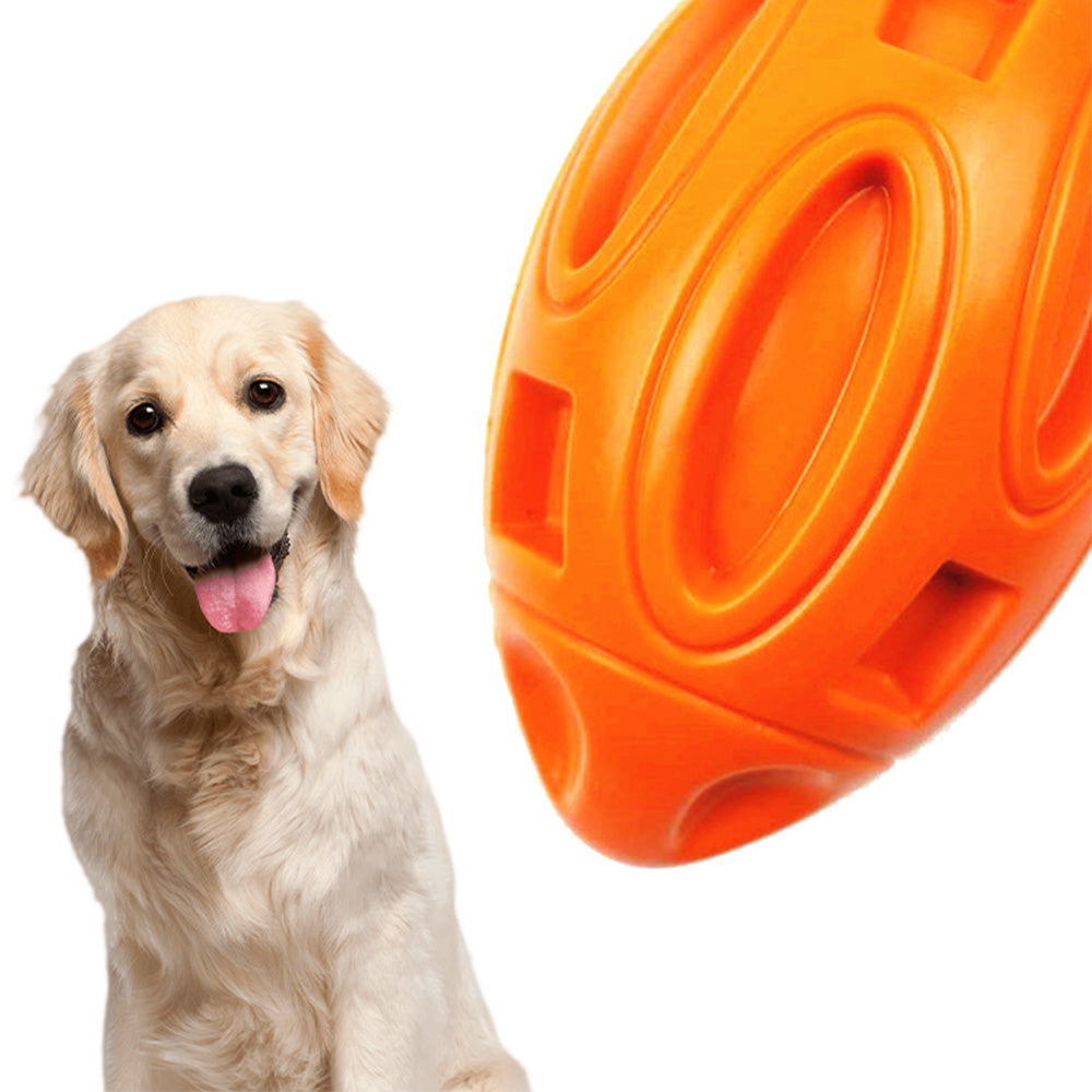 Puppy Chew Ball With Squeaker Dog Chew Toys Squeaky Dog Toys For Aggressive Chewers Orange