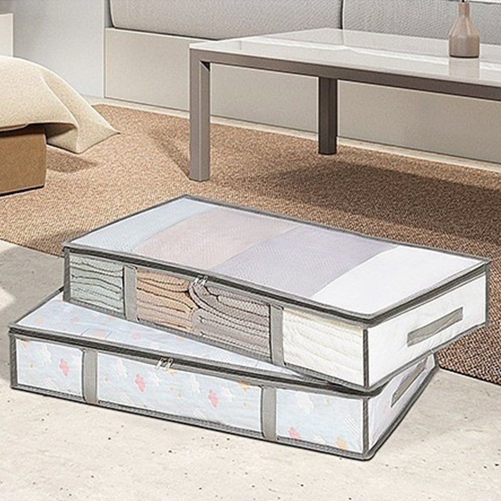 2Pcs Under Bed Storage Containers Bins Humid-Proof Closet Organizers Clothes Storage Bags