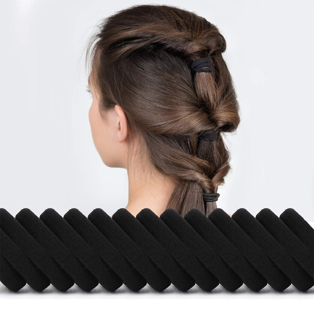 100Pcs Elastic Hair Band Ties Rope Black Hairband Ponytail Holder