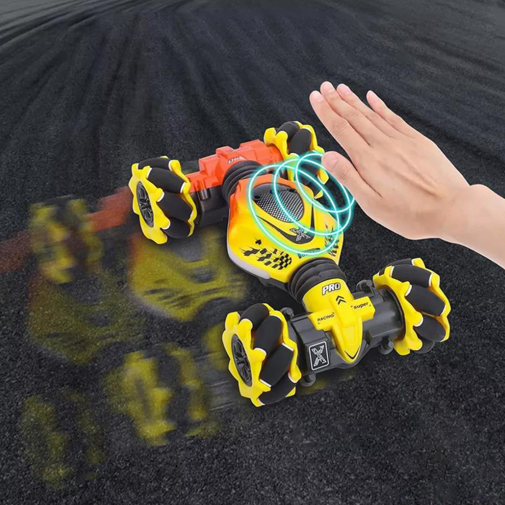 4WD Hand Gesture Sensing RC Stunt Car 360 Degree Off-Road Remote Control Twist Car Toy Yellow