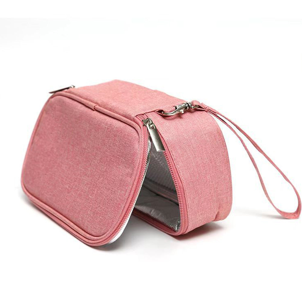 Insulated Insulin Cooling Bag ââ‚?Multi-Layer Medical Travel Cooler Pink