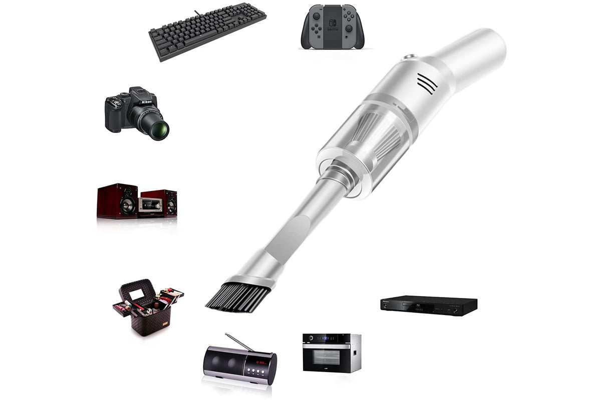 Portable Car Vacuum 12000PA Handheld Vacuum Cleaner for Car Home Office Pet -White