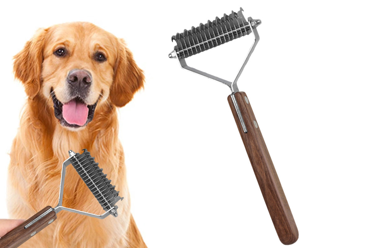 Large 2-Sided Undercoat Rake For Dogs And Cats Pet Grooming Brush Dematting Comb