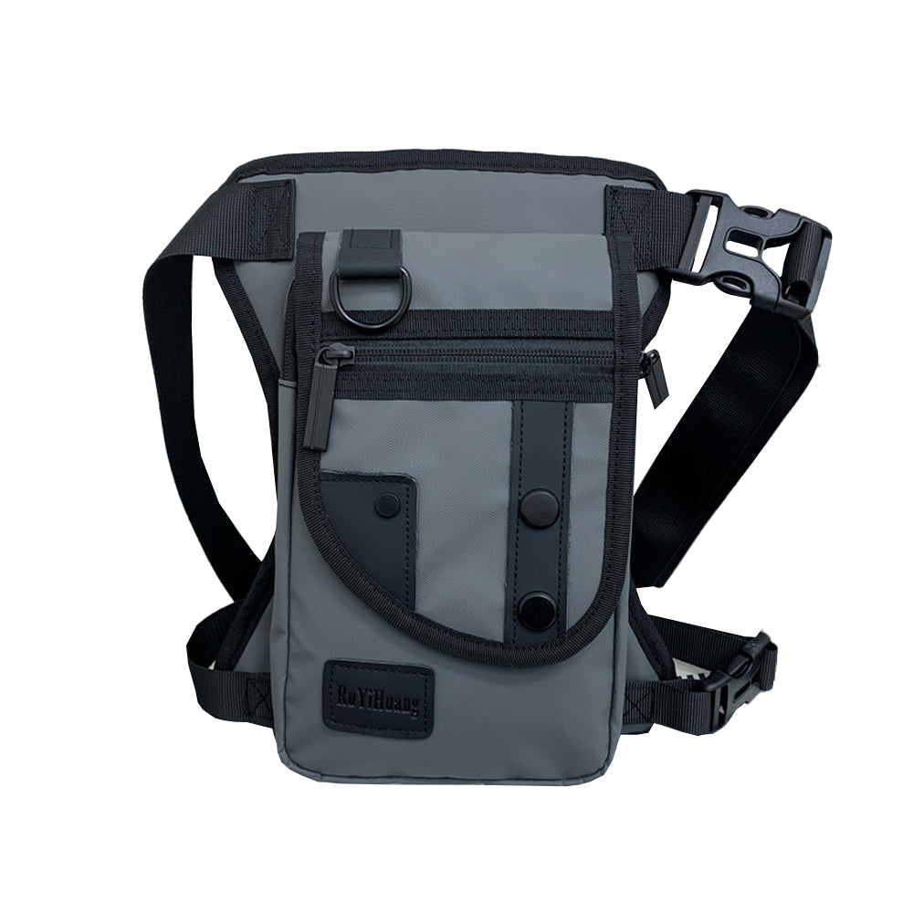Men's Tactical Leg Bag Drop Legs Belt Pack Waist Bag for Travel Riding Hiking Gray