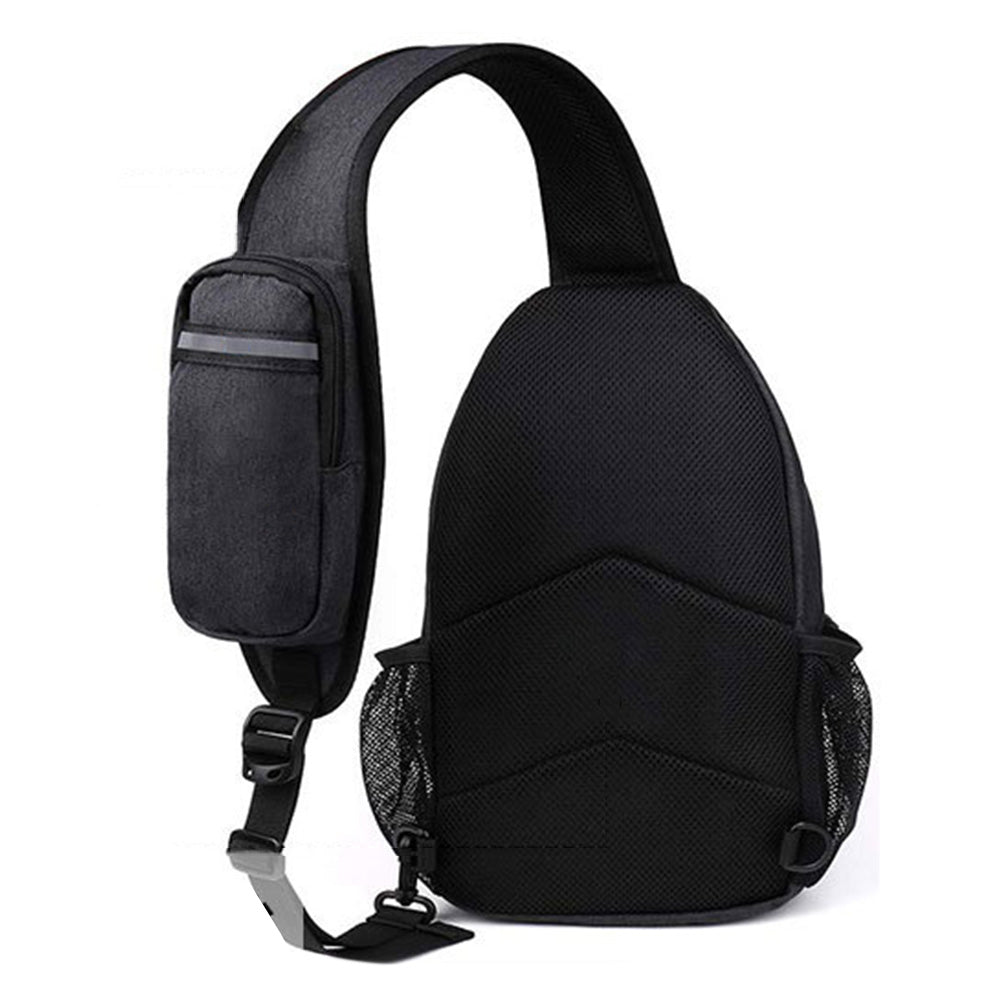Water-Resistant Crossbody Bag Travel Sling Shoulder Bag with Multiple Compartments Headphone Port Black