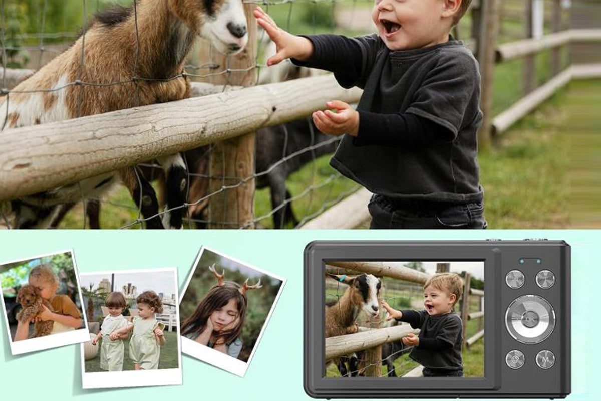 2.8 Inch Digital Camera 1080P Video Camera with 32GB Card 8X Zoom Anti Shake Compact Small Camera-Black