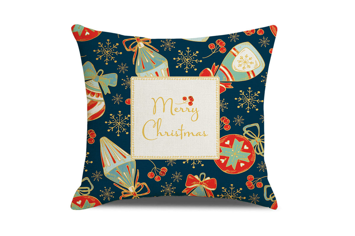 Christmas Pillowcase Xmas Throw Pillow Case Linen Blended Merry Christmas Cushion Cover Pillow Case Home Decorative-Merry?Christmas?with?frame?in?the?middle