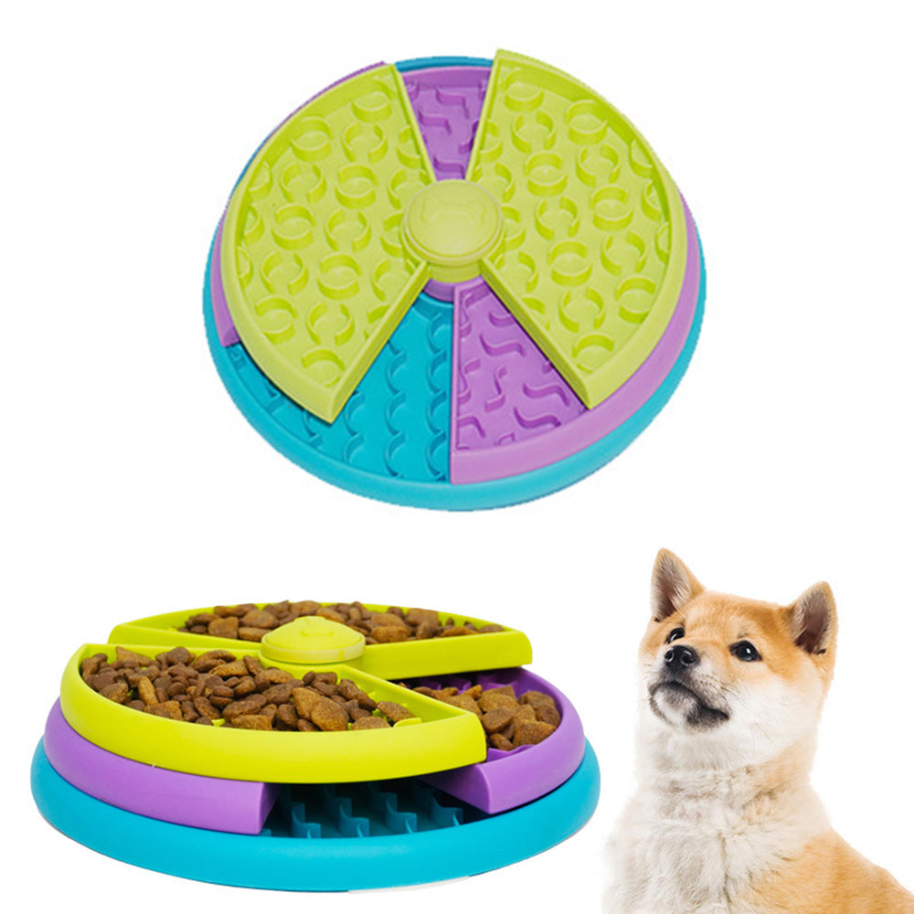 Rotating Slow Feeder Dog Bowl Three-Color Interactive Feeder for Medium Large Dogs