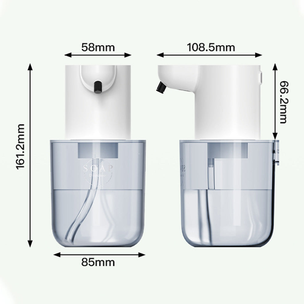 Touchless Automatic Electric Foaming Soap Dispenser 4-Level Adjustable Rechargeable Soap Dispenser White