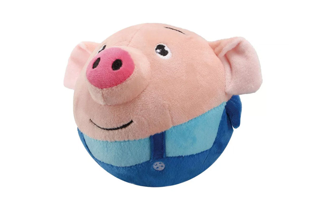 2Pcs Active Moving Pet Plush Toy Interactive Bouncing Ball Sound Electronic Dog Toy-Blue