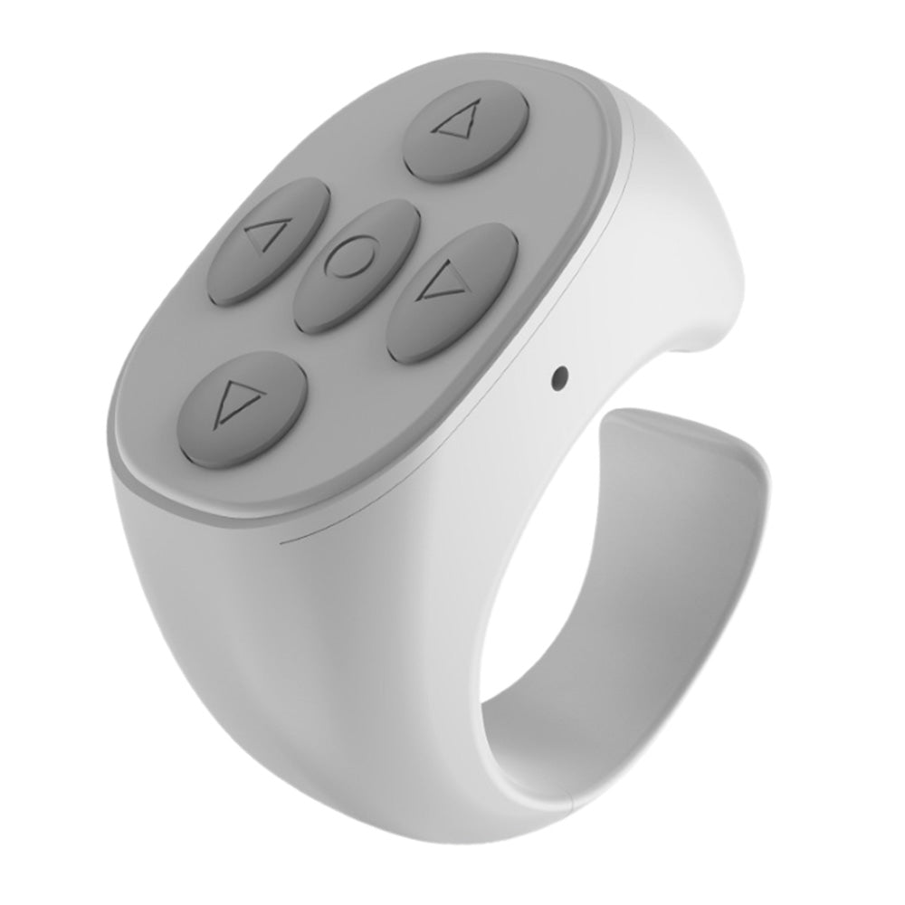 Wireless Page Turner Bluetooth Ring Remote Control Fingertip Selfie Video Controller for Smart Phone White