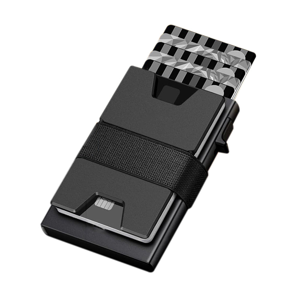RFID Blocking Card Holder for Men Minimalist Metal Pop Up Wallet