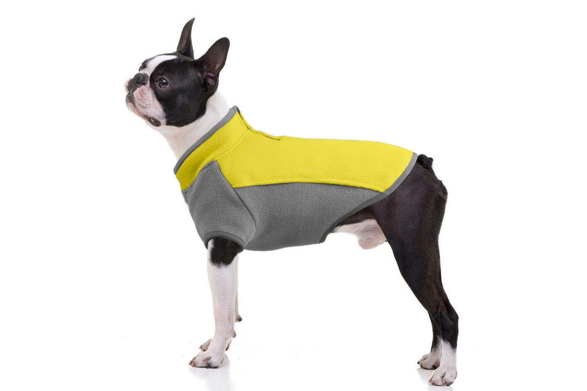 Winter Clothes Fleece Vest Dog Stretchy Sweater Warm Pullover Dog Jacket-Lemon Yellow