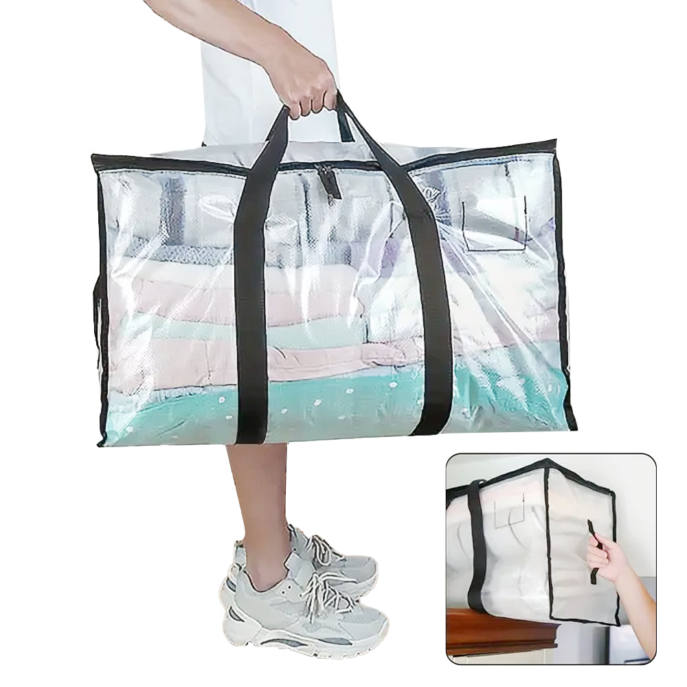 2Pcs Christmas Decorations Storage Bag Zippers Packing Moving Bag for Travelling Clothes Storage