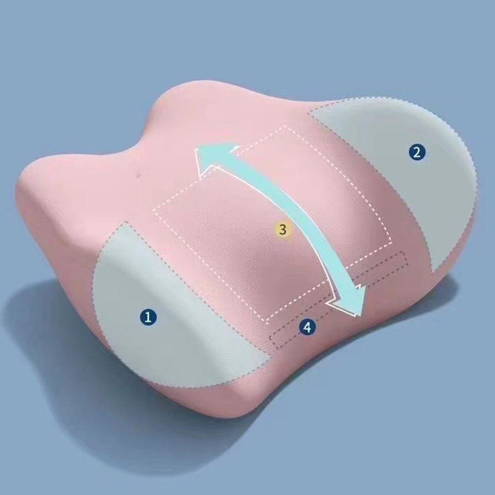 Lumbar Support Sleeping Pillow Memory Foam Cushion Waist Support for Side and Back Sleepers Pink