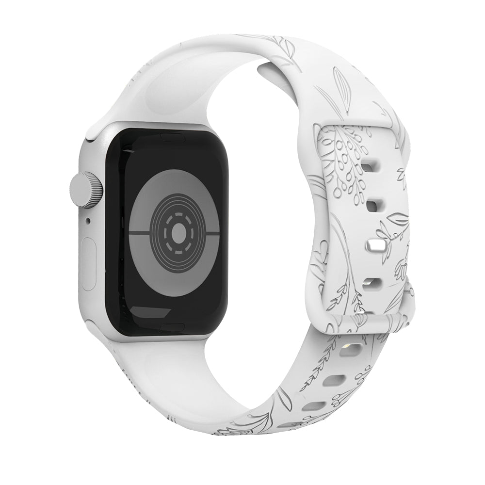 For Apple Watch Dandelion Floral Watch Band Replacement Strap White