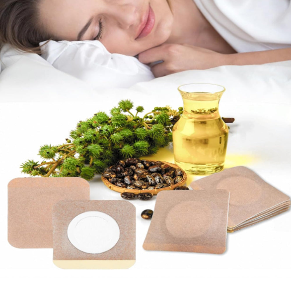100PCS Disposable Castor Oil Patches Self-Adhesive Castor Oil Pack for Belly Button Waist Knee
