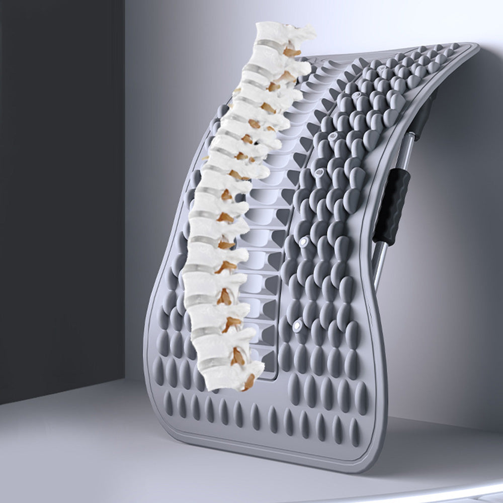 Multi-Level Adjustable Back Stretcher for Lower Back Pain Relief Grey