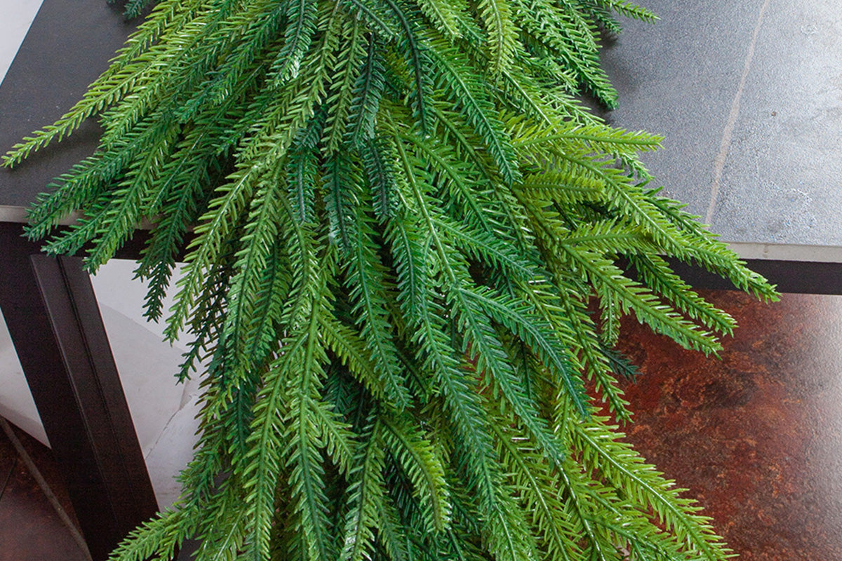 Christmas Norfolk Pine Garland Rattan Greenery Garland for Home Fireplace Decor