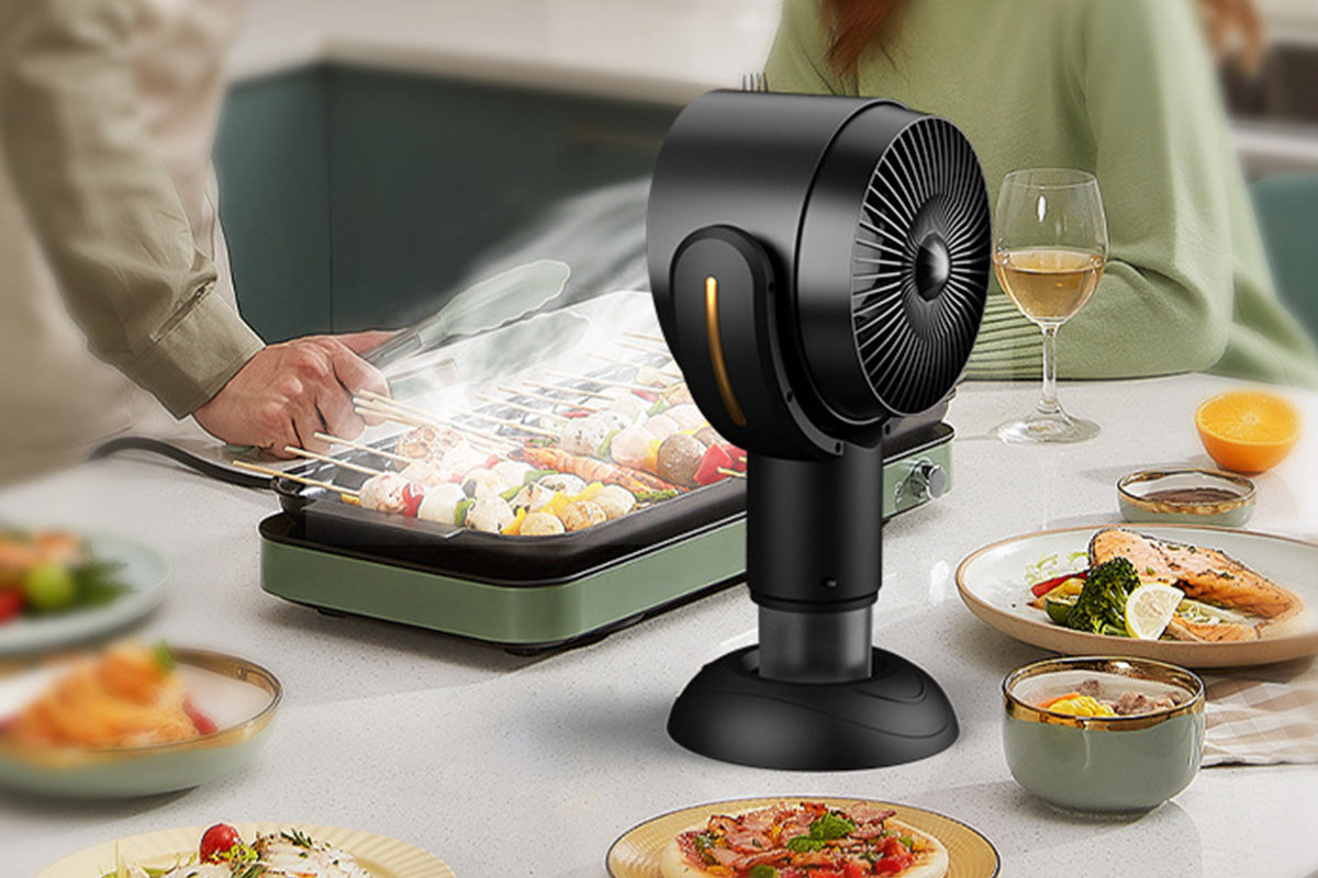 Portable Smoke Purifier Fan Removes Odors Dust Smoke for Cooking and Camping BBQ -BlackGold