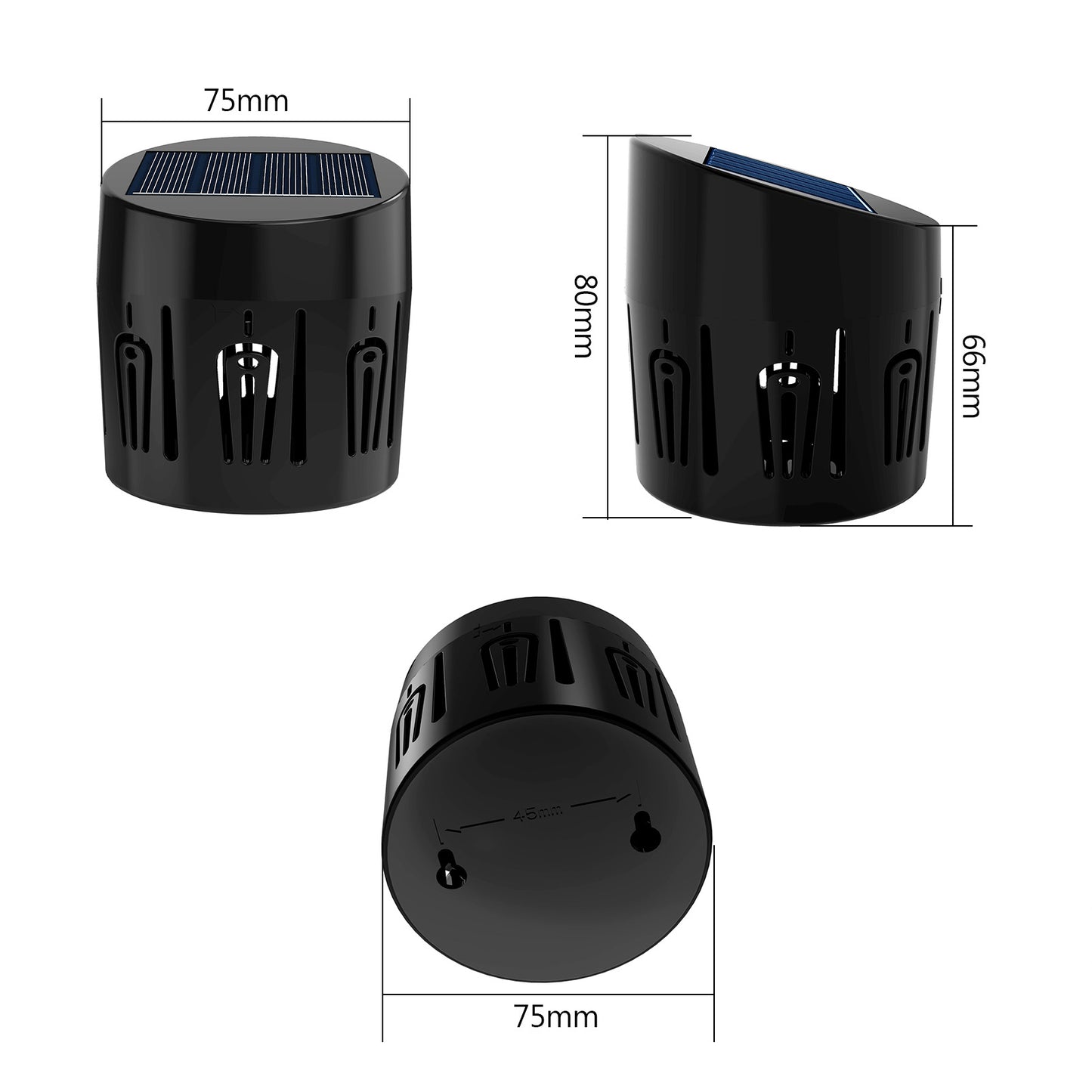 2Pcs Solar Fence Lights for Outdoor Decoration Wall Light