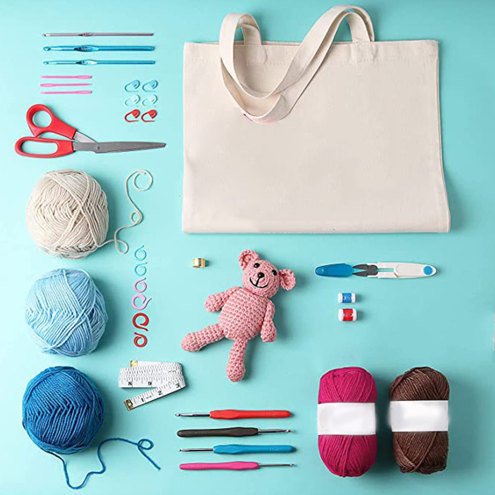 73Pcs Set Beginner Knitting Kit Handmade Needlework Tool Set with Storage Bag