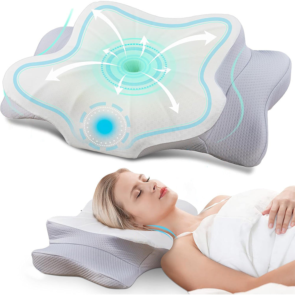 Memory Foam Cervical Pillow for Neck and Shoulder Ergonomic Neck Support Pillow for Side Back Stomach Sleepers