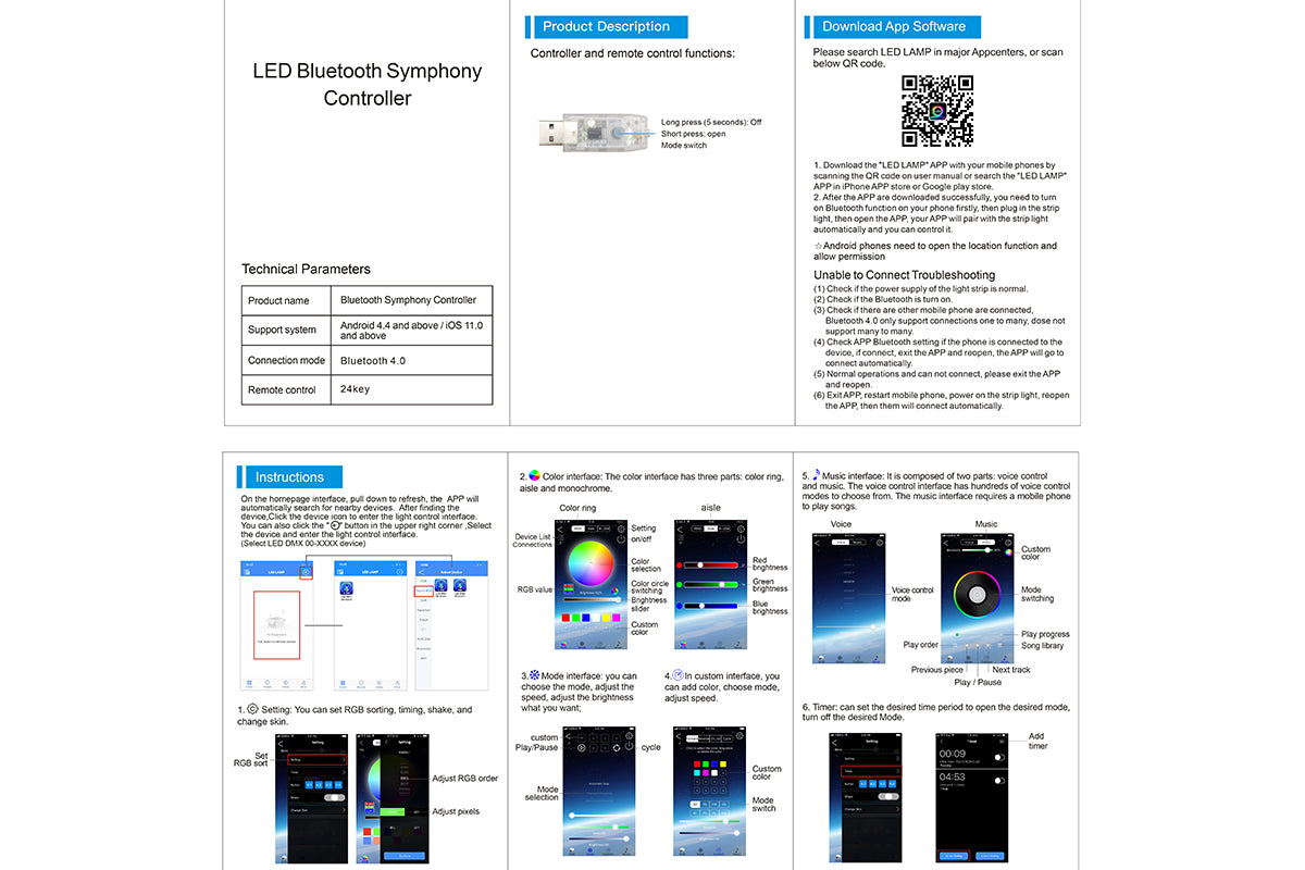 1.8M APP Bluetooth Symphony Controller Multicolor Christmas Tree Lights with Star Topper Christmas Lighting