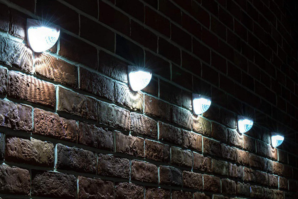 2Pcs Solar Fence Lights Outdoor Solar Deck Lights Solar Step Lights -White and Cold Ligth