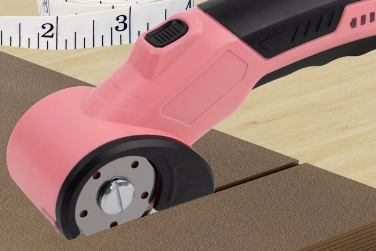 USB Cordless Electric Scissors Rechargeable Fabric and Cardboard Cutter-Pink