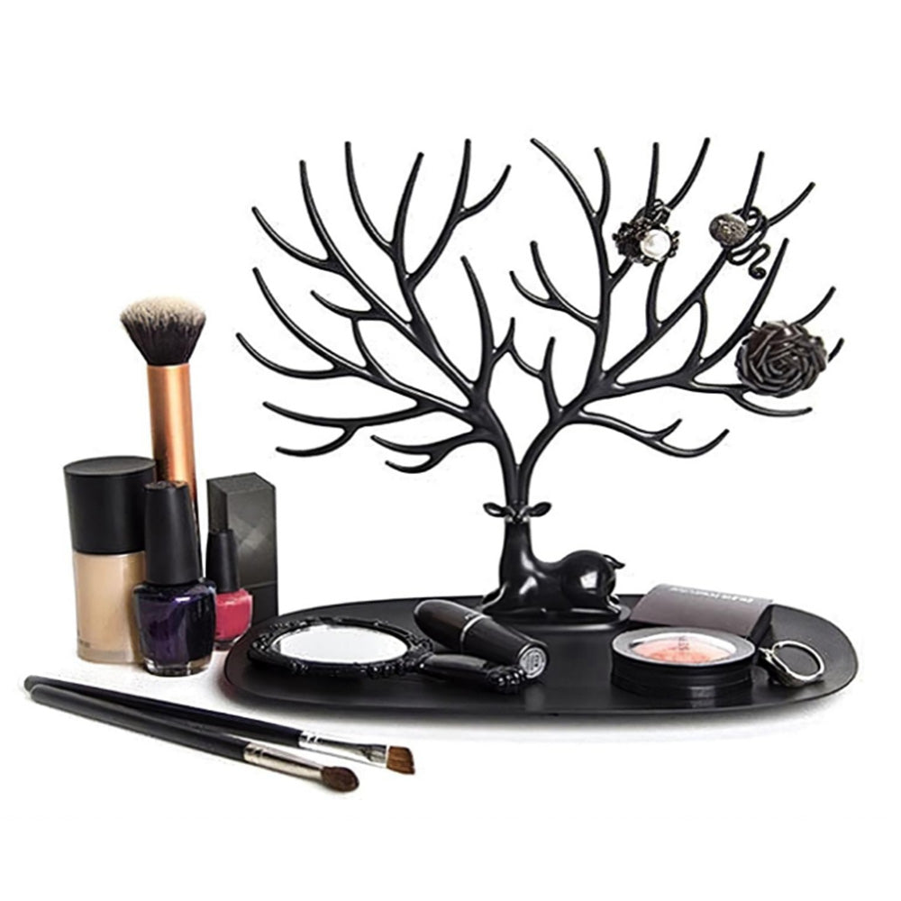2Pcs Deer Tree Jewelry Display Organizer Necklace Earring Ring Stand Holder Show Rack
