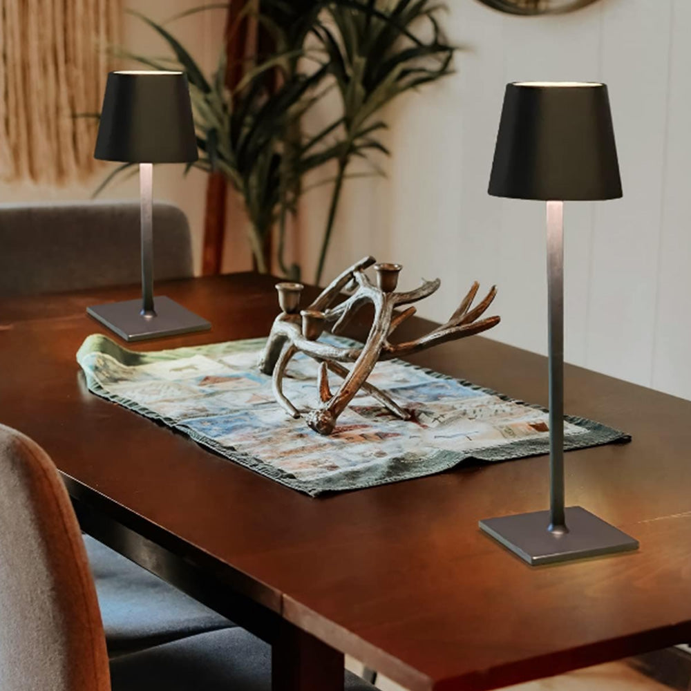 Cordless 3 Color Dimmable Table Lamp Rechargeable Modern LED Desk Lamp Black