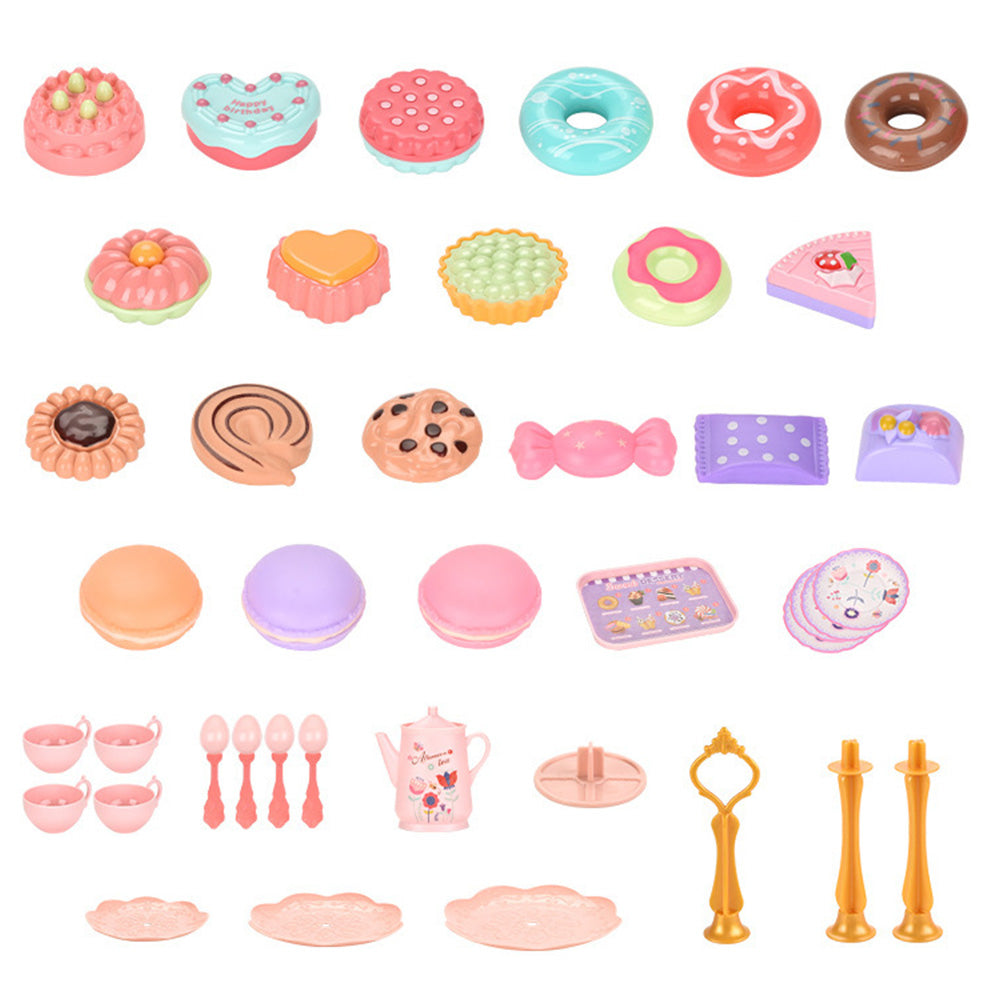 Kids Pretend Tea Party Set with Dessert & Carrying Case Style 1