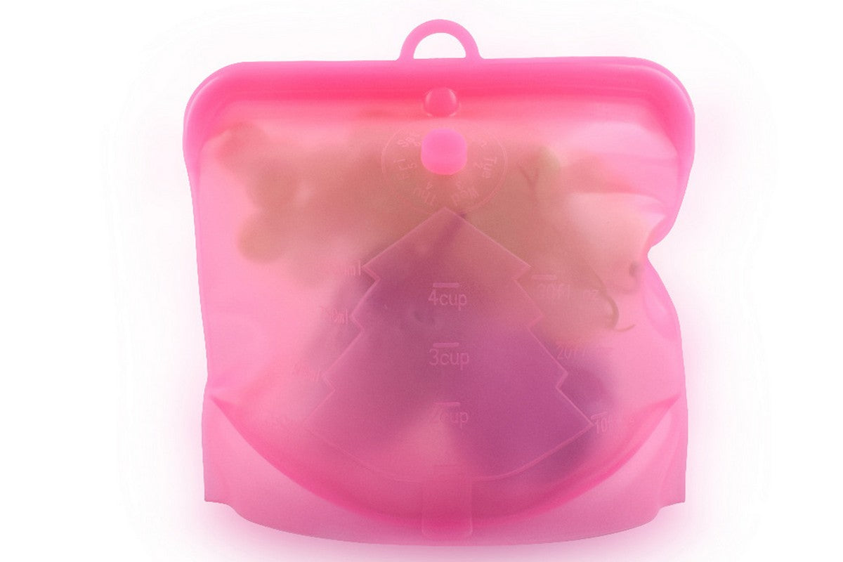 Dishwasher Safe Reusable Storage Bags fresh-keeping bag-Rose red