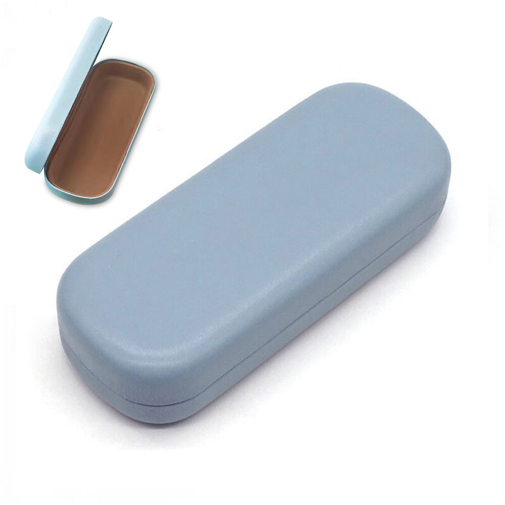 Unisex Hard Shell Glasses Case ââ‚?PU Leather Travel Sunglasses Box Blue