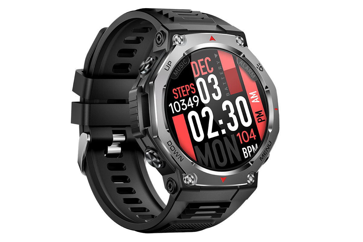 Smart Watch with Flashlight Fitness Tracker with Bluetooth Calls 100+Sports Modes -Black