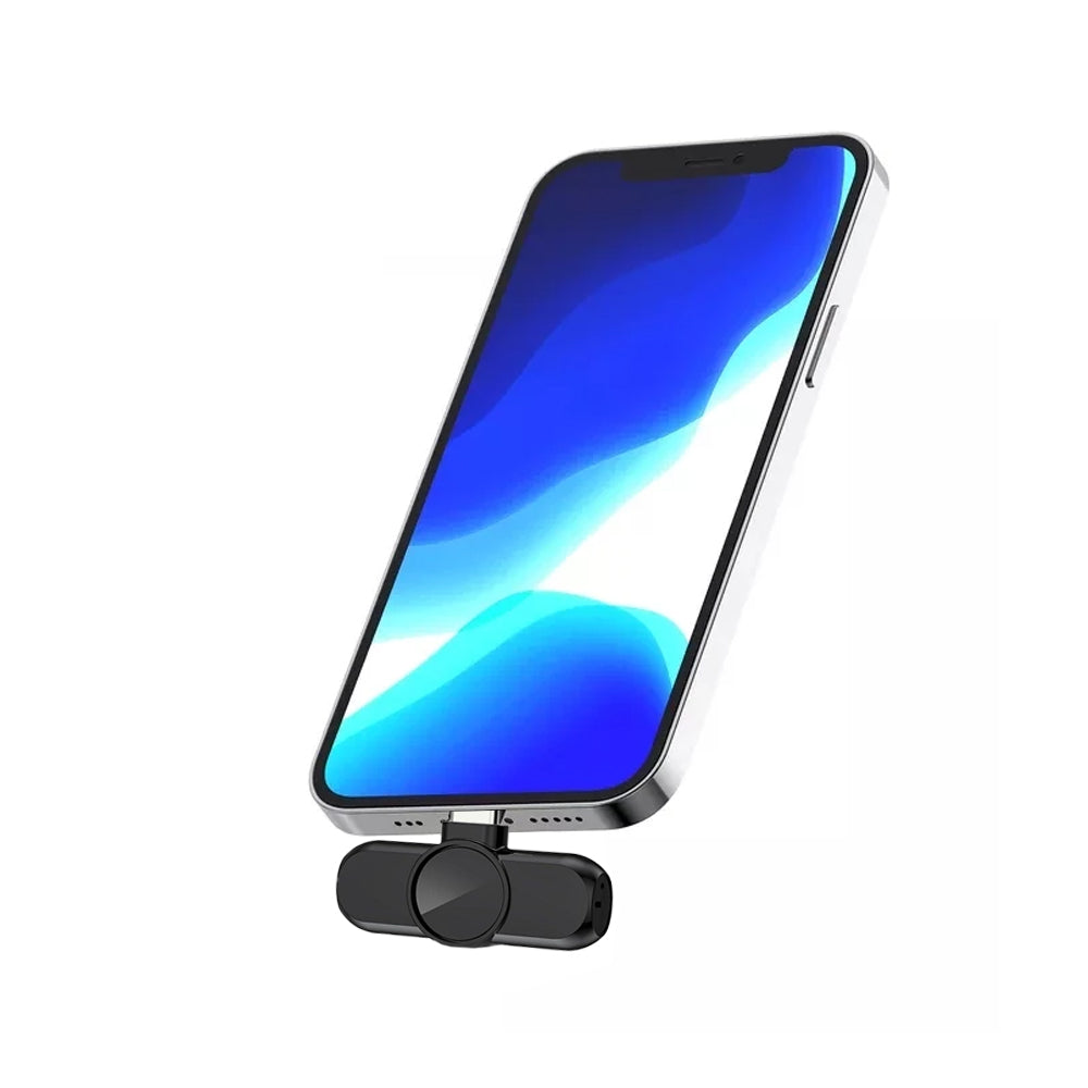 2-in-1 Wireless Lavalier Microphone for iPhone iPad Plug-Play Lapel Microphone for Recording Vlog Livestream