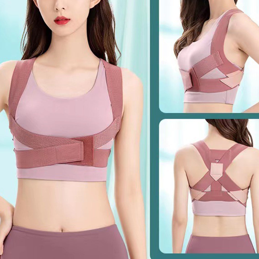 Adjustable Posture Corrector for Back Shoulder Brace Back Support Belt Pink